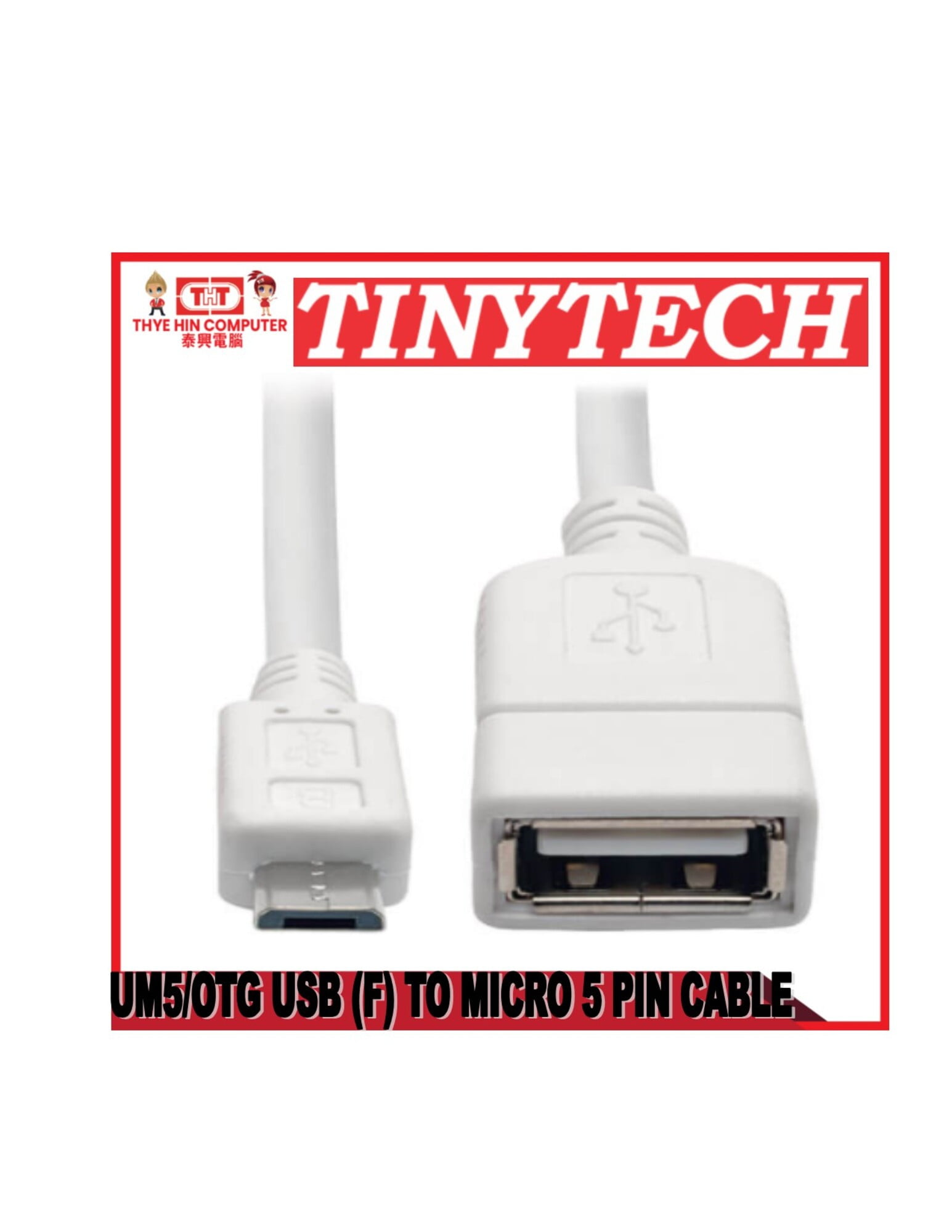 A03 UM5/OTG USB (F) TO MICRO 5 PIN CABLE - thyehincomputer.com.my