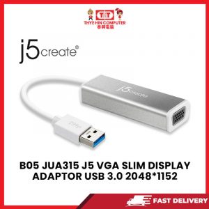 B05 JUA315 J5 VGA SLIM DISPLAY ADAPTOR USB 3.0 2048*1152 [SBN:NO NILAI:YES MELAKA:NO HPS:NO]