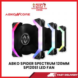 ABKO SPIDER SPECTRUM 120MM SP120S1 LED CASE FAN [SBN:NO NILAI:YES MELAKA:NO HPS:NO]