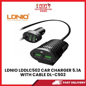 A25 LDNIO LDDLC502 CAR CHARGER 5.1A WITH CABLE DL-C502 [SBN:YES NILAI:NO MELAKA:NO HPS:NO]