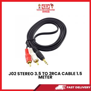 J02 STEREO 3.5 TO 2RCA CABLE 1.5 METER [SBN:YES NILAI:NO MELAKA:NO HPS:NO]