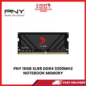 PNY 16GB XLR8 DDR4 3200MHZ NOTEBOOK MEMORY [SBN:NO NILAI:YES MELAKA:NO HPS:NO]