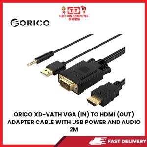 ORICO XD-VATH VGA (IN) TO HDMI (OUT) ADAPTER CABLE WITH USB POWER AND AUDIO 2M [SBN:NO NILAI:YES MELAKA:NO HPS:NO]