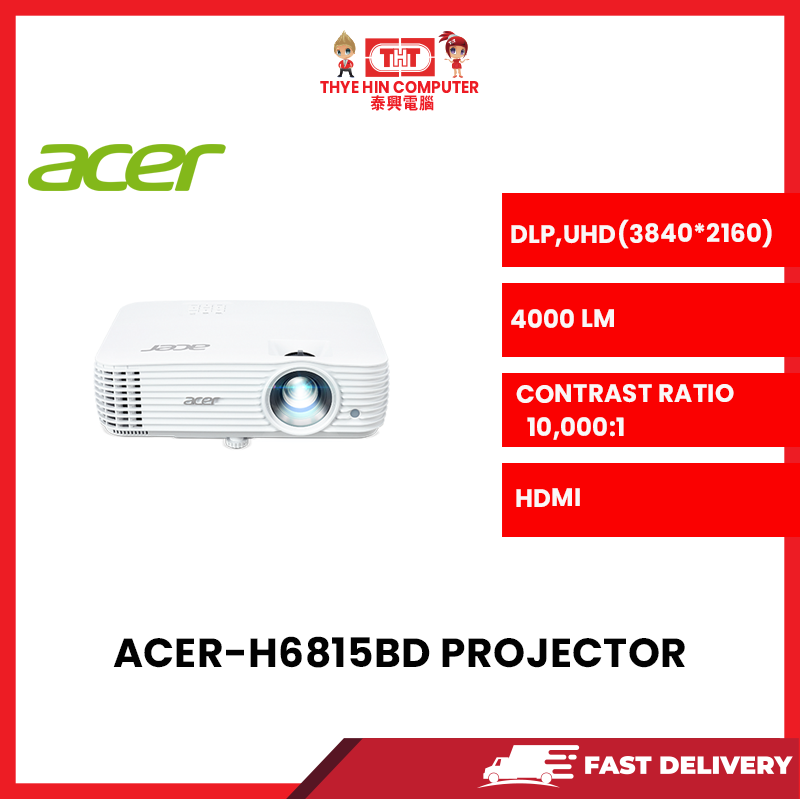 ACER-H6815BD-DLP-4K2K UHD 4000 LUMENS GAMING & HOME CINEMA PROJECTOR