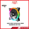 AIGO DR14 14CM DUAL RING RAINBOW LED FAN [SBN:NO NILAI:YES MELAKA:NO HPS:NO]