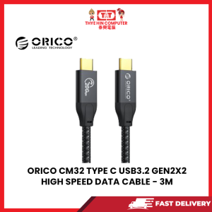 ORICO CM32 TYPE C USB3.2 GEN 2X2 HIGH SPEED DATA CABLE - 3M [SBN:YES NILAI:NO MELAKA:NO HPS:NO]