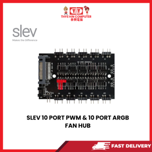 SLEV 10 PORT PWM & 10 PORT ARGB FAN HUB [SBN:NO NILAI:YES MELAKA:NO HPS:NO]