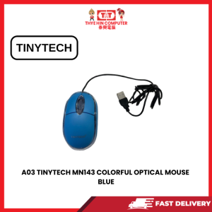 A03 TINYTECH MN143 COLORFUL OPTICAL MOUSE BLUE [SBN:NO NILAI:NO MELAKA:YES HPS:NO]