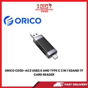 ORICO CD2D-AC2 USB2.0 AND TYPE C 2 IN 1 SDAND TF CARD READER [SBN:YES NILAI:NO MELAKA:NO HPS:NO] [SBN:YES NILAI:NO MELAKA:NO HPS:NO]