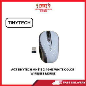 A03 TINYTECH MN818 2.4GHZ WHITE COLOR WIRELESS MOUSE [SBN:YES NILAI:YES MELAKA:NO HPS:NO]