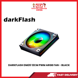 DARKFLASH DM20 12CM PWM ARGB  FAN - BLACK [SBN:NO NILAI:YES MELAKA:NO HPS:NO]