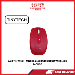 A03 TINYTECH  MN826 2.4G RED COLOR WIRELESS MOUSE [SBN:YES NILAI:NO MELAKA:NO HPS:NO]
