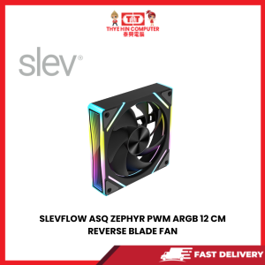 SLEVFLOW ASQ ZEPHYR PWM ARGB 12 CM REVERSE BLADE FAN [SBN:NO NILAI:YES MELAKA:NO HPS:NO]