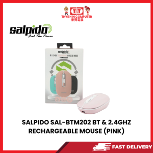 SALPIDO SAL-BTM202 BT &  2.4GHZ RECHARGEABLE WIRELESS & BLUETOOTH MOUSE (PINK) [SBN:NO NILAI:YES MELAKA:NO HPS:NO]