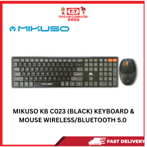 MIKUSO KB C023 (BLACK)  KEYBOARD & MOUSE WIRELESS/BLUETOOTH 5.0 DUAL MODE [SBN:NO NILAI:YES MELAKA:NO HPS:NO]