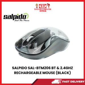 SALPIDO SAL-BTM206 BT &  2.4GHZ RECHARGEABLE WIRELESS & BLUETOOTH MOUSE (BLACK) [SBN:NO NILAI:YES MELAKA:NO HPS:NO]