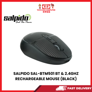 SALPIDO SAL-BTM501 BT &  2.4GHZ RECHARGEABLE WIRELESS & BLUETOOTH MOUSE (BLACK) [SBN:NO NILAI:YES MELAKA:NO HPS:NO]
