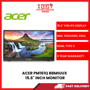 ACER PM161Q BBMIUUX, 15.6'' FHD,60 HZ, LED, BLACK, 250NITS, HDMI,TYPE-C MONITOR [SBN:YES NILAI:YES MELAKA:NO HPS:NO]