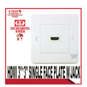 J02 HDMI 3"*3" SINGLE FACE PLATE W/JACK [SBN:YES NILAI:NO MELAKA:NO HPS:NO]