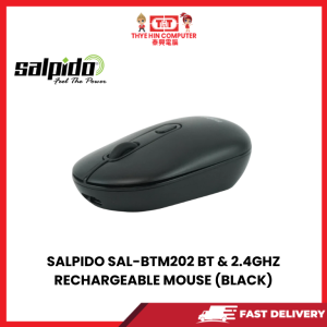 SALPIDO SAL-BTM202 BT &  2.4GHZ RECHARGEABLE WIRELESS & BLUETOOTH MOUSE (BLACK) [SBN:NO NILAI:YES MELAKA:NO HPS:NO]
