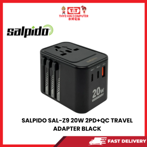 SALPIDO SAL-Z9 20W 2PD+QC TRAVEL ADAPTER BLACK