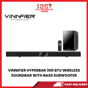 VINNIFIER HYPERBAR 300 BTU WIRELESS SOUNDBAR WITH BASS SUBWOOFER AND OPTICAL CABLE [SBN:NO NILAI:YES MELAKA:NO HPS:NO]