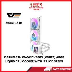 DARKFLASH WAVE DV360S (WHITE) ARGB LIQUID CPU COOLER WITH IPS LCD SREEN [SBN:NO NILAI:YES MELAKA:NO HPS:NO]