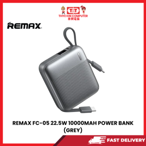 REMAX FC-05 22.5W 10000MAH POWER BANK (GREY) [SBN:YES NILAI:NO MELAKA:NO HPS:NO]