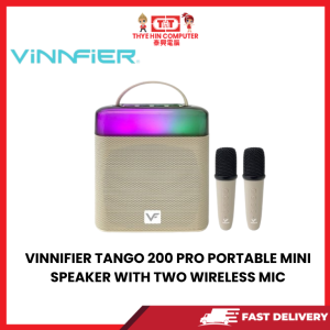 VINNIFIER TANGO 200 PRO PORTABLE MINI SPEAKER WITH TWO WIRELESS MIC [SBN:NO NILAI:NO MELAKA:YES HPS:NO]