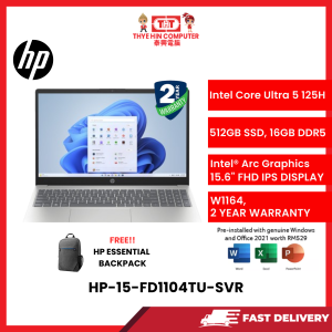 HP-15-FD1104TU-SVR-INTELULTRA5,16GBR5,512GBSSD,INTELHD,15.6"FHD,W1164,2YRS [SBN:NO NILAI:NO MELAKA:NO HPS:YES]