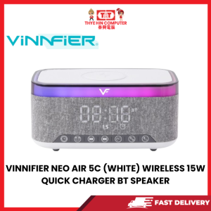 VINNIFIER NEO AIR 5C (WHITE) WIRELESS 15W QUICK CHARGER BT SPEAKER [SBN:YES NILAI:YES MELAKA:YES HPS:NO]