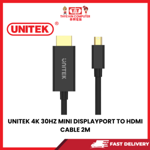 UNITEK 4K 30HZ MINI DISPLAYPORT TO HDMI CABLE 2M [SBN:YES NILAI:NO MELAKA:NO HPS:NO]