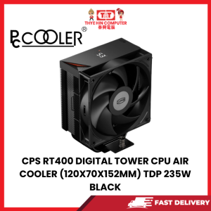 CPS RT400 DIGITAL TOWER CPU AIR COOLER (120X70X152MM) TDP 235W BLACK [SBN:NO NILAI:YES MELAKA:NO HPS:NO]
