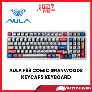 AULA F99 COMIC GRAYWOODS KEYCAPS KEYBOARD [SBN:NO NILAI:YES MELAKA:NO HPS:NO]