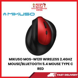 MIKUSO MOS-W120 WIRELESS 2.4GHZ MOUSE/BLUETOOTH 5.4 MOUSE TYPE C RED [SBN:YES NILAI:NO MELAKA:NO HPS:NO]