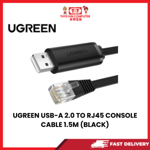 UGREEN USB-A 2.0 TO RJ45 CONSOLE CABLE 1.5M (BLACK) [SBN:YES NILAI:NO MELAKA:NO HPS:NO]