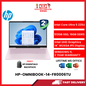 HP-OMNIBOOK-14-FR0006TU-PINK-INTELCOREU5-225U,16GBR5,512GBSSD,INTEL,14"2K,W1164,2YRS,H&S