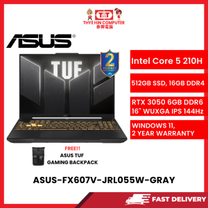 ASUS-FX607V-JRL055W-GRAY-INTELCORE5-210H,16GBR4,512GBSSD,RTX30506GVR6,16"FHD,W1164,2YRS [SBN:YES NILAI:NO MELAKA:NO HPS:NO]