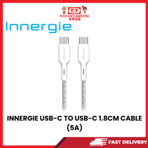 INNERGIE USB-C TO USB-C 1.8CM CABLE (5A) [SBN:NO NILAI:YES MELAKA:NO HPS:NO]