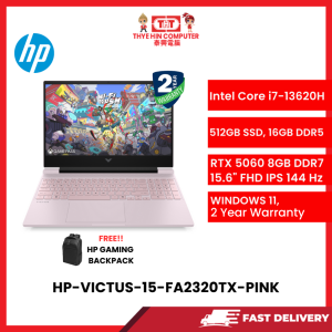 HP-VICTUS-15-FA2320TX-PINK-INTELCOREI7-13620H,16GBR5,512GBSSD,RTX50608GVR7,15.6"FHD,W1164,2YRS [SBN:YES NILAI:NO MELAKA:NO HPS:NO]