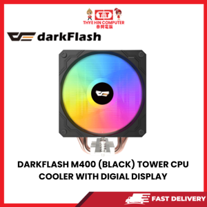 DARKFLASH M400 (BLACK) TOWER CPU COOLER WITH DIGIAL DISPAY [SBN:NO NILAI:YES MELAKA:NO HPS:NO]