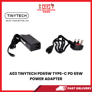 A03 TINYTECH PD65W TYPE-C PD 65W POWER ADAPTER [SBN:YES NILAI:NO MELAKA:NO HPS:NO]