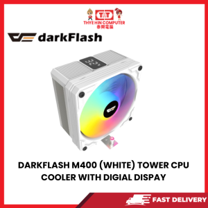 DARKFLASH M400 (WHITE) TOWER CPU COOLER WITH DIGIAL DISPAY [SBN:NO NILAI:YES MELAKA:NO HPS:NO]