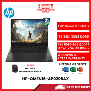 HP-OMEN16-AP0209AX-AMDRYZEN9-8940HX,32GBR5(2*16),1TBSSD,RTX50608GVR7,16"IPS2K,W1164,2YRS,HS [SBN:YES NILAI:NO MELAKA:NO HPS:NO]