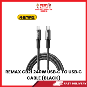 REMAX (BLACK) CB21 (C-C) WALKER 240W TYPE C TO TYPE C CABLE [SBN:NO NILAI:YES MELAKA:NO HPS:NO]