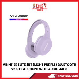 VINNFIER ELITE 3BT (LIGHT PURPLE) BLUETOOTH V6.0 HEADPHONE WITH AUDIO JACK [SBN:NO NILAI:YES MELAKA:YES HPS:NO]