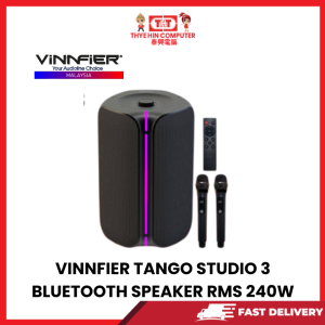 VINNFIER TANGO STUDIO 3 PORTABLE PARTY BLUETOOTH SPEAKER RMS 240W WITH 2 WIRELESS MIC [SBN:NO NILAI:NO MELAKA:YES HPS:NO]