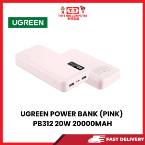 UGREEN POWER BANK (PINK) PB312 20W 20000MAH [SBN:NO NILAI:NO MELAKA:YES HPS:NO]