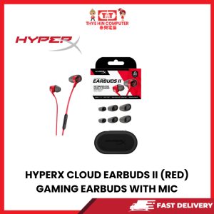 HYPERX CLOUD EARBUDS II (RED) GAMING EARBUDS WITH MIC [SBN:NO NILAI:NO MELAKA:NO HPS:YES]
