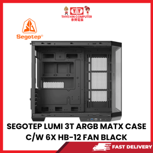 SEGOTEP LUMI 3T ARGB MATX CASE C/W 6X HB-12 FAN BLACK [SBN:NO NILAI:YES MELAKA:NO HPS:NO]